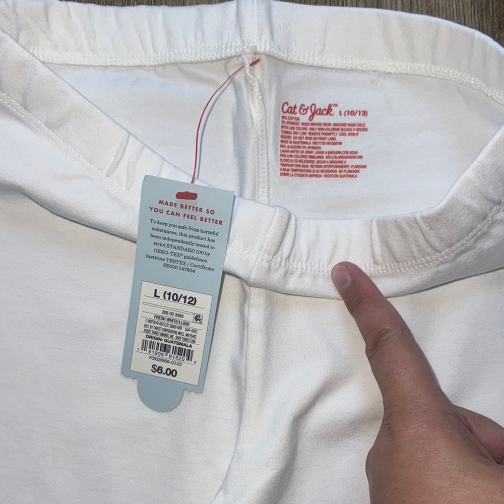 Cat & Jack 10/12 White Capri Leggings Comfortable Bottoms - Picture 2 of 3